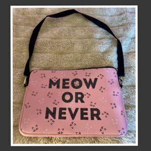 Pink Cat Theme Meow or Never Padded Case for Laptop or IPad , Tablet, Laptop